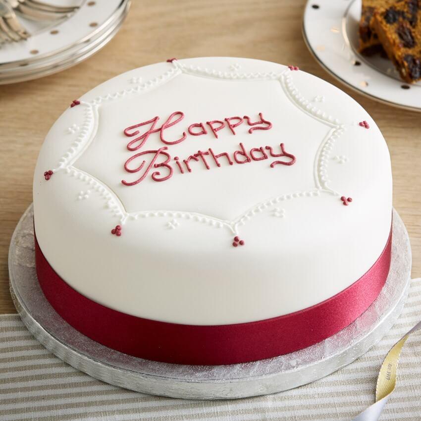 Bánh kem 2 tầng kuoon tròn màu trắng đơn giản mà sang trọng - Bánh Thiên  Thần : Chuyên nhận đặt bánh sinh nhật theo mẫu