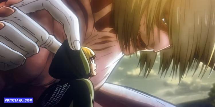 Annie và Armin trong cuộc tấn công vào titan