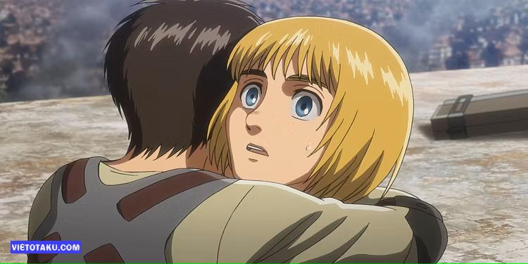 Eren and Armin in attack on titan